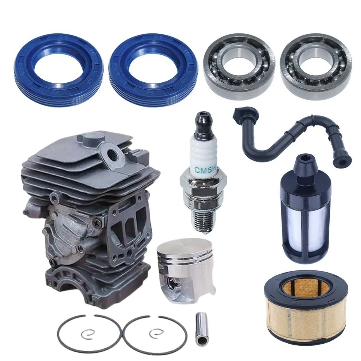 44mm Cylinder Piston Air Filter Bulb Tune-Up Kit 1143 020 1207 For Stihl MS251 MS 251 Chainsaw