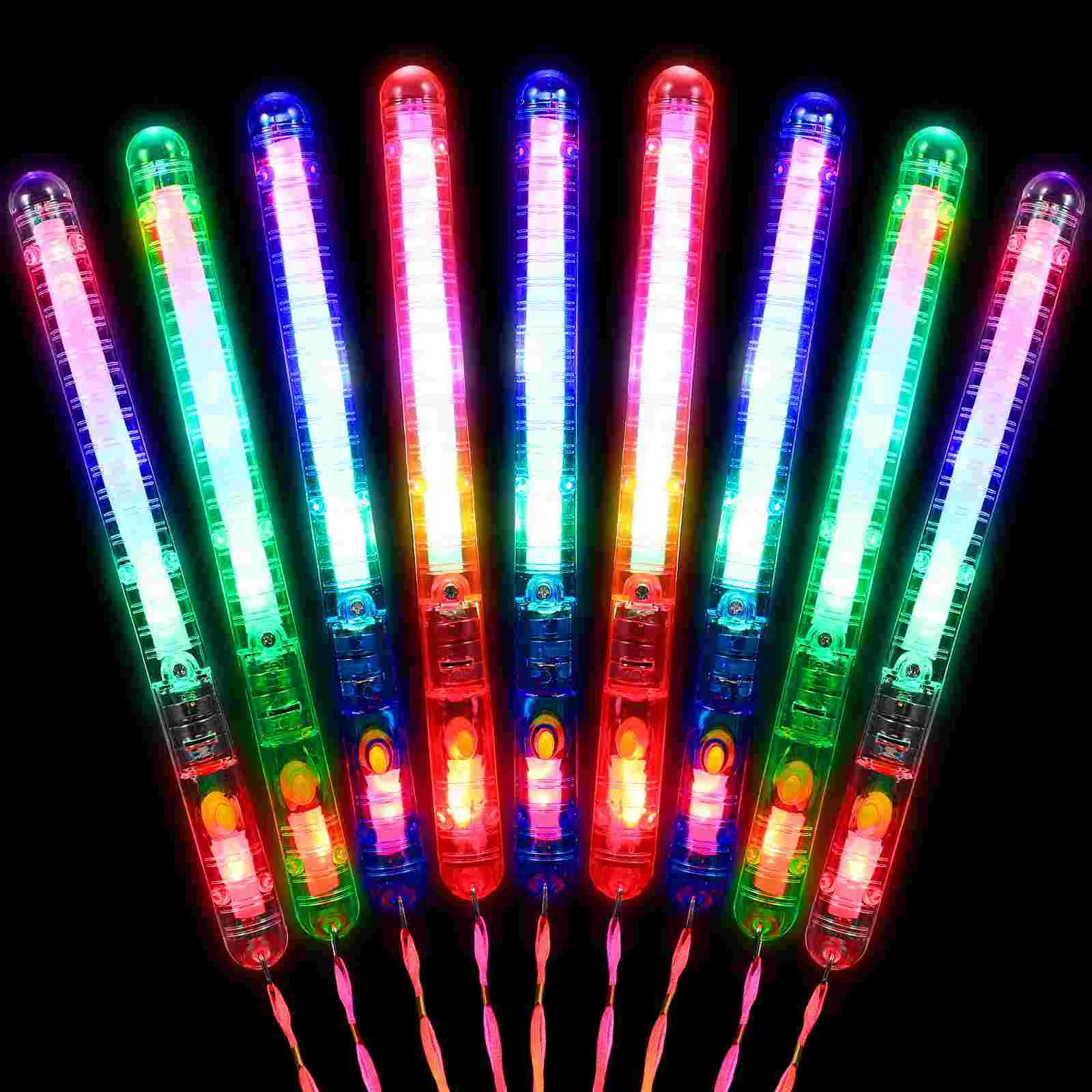 

12 Pcs Glow Sticks Party Favor Light up Wand Colorful Glowing for Weddings Parties LED with Lanyards