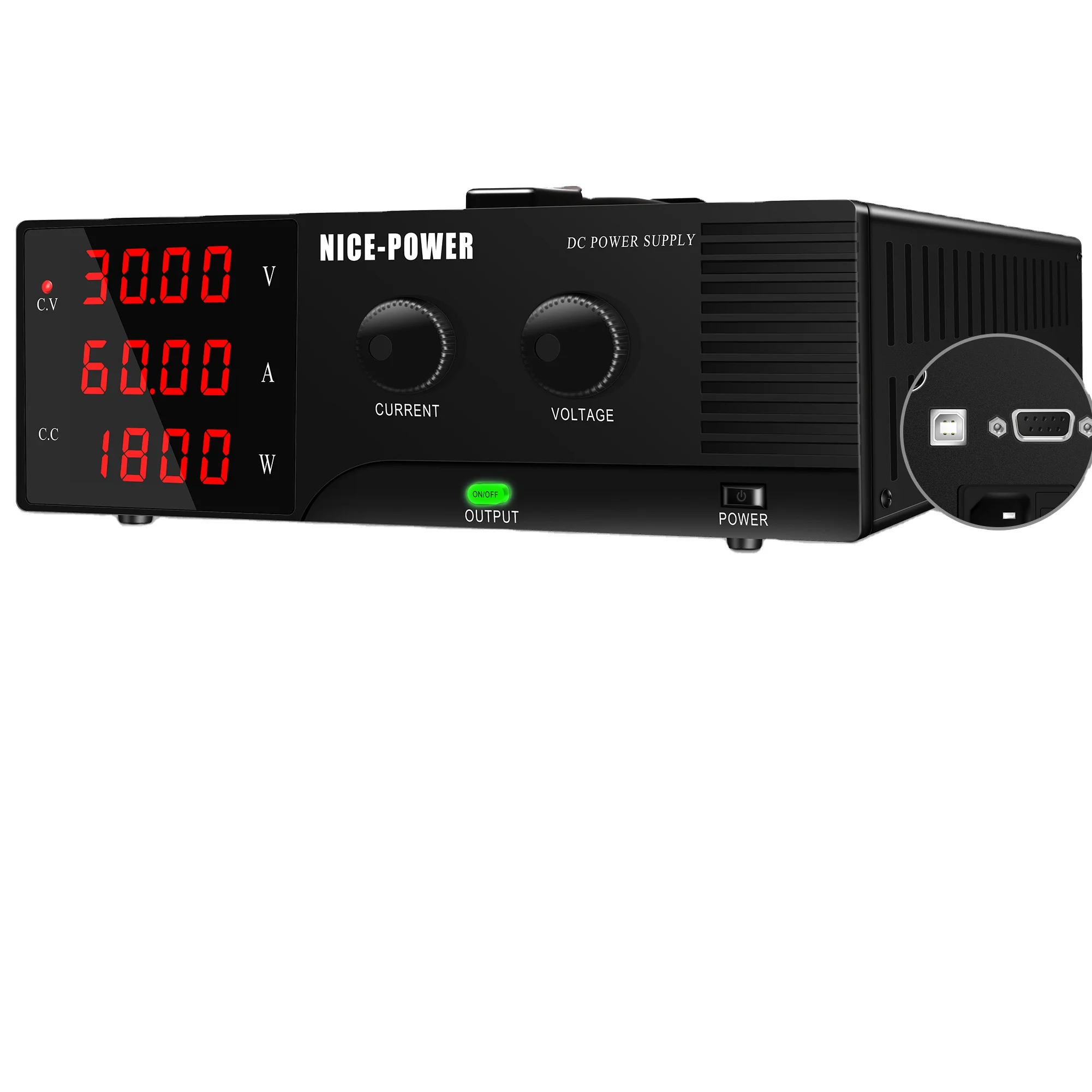 NICE POWER High-power Programmable 30V 60A DC Power Supply 1800W Adjustable Voltage Stabilizer Test Repair Voltage Regulator