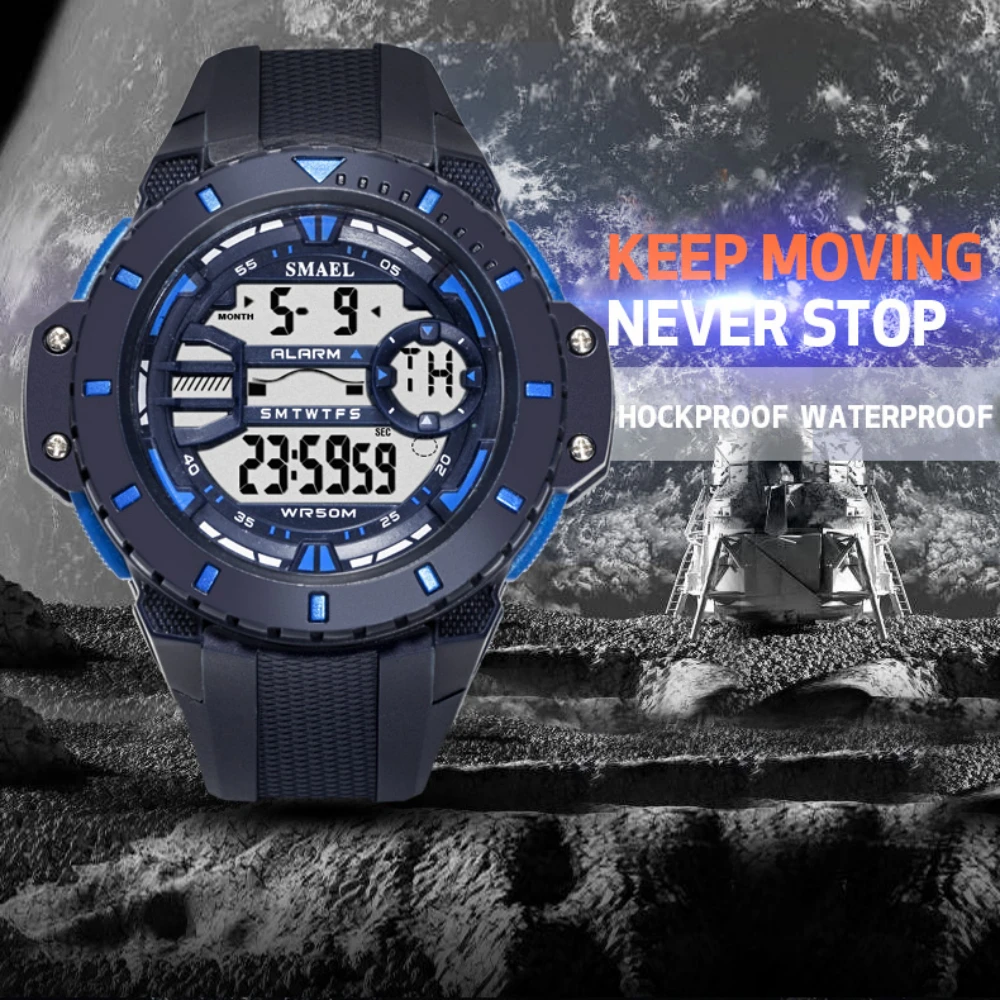 

Men's Outdoor Waterproof Digital Watch Fashion Sports Multi-functional Sports Large Dial Student Electronic Watches Reloj Hombre