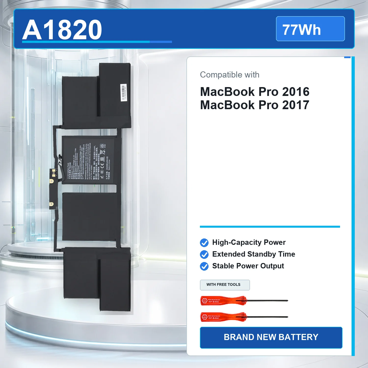 A1820 77Wh 11.4V Laptop Battery For Apple MACBOOK PRO 15 A1707 2016 2017 Year