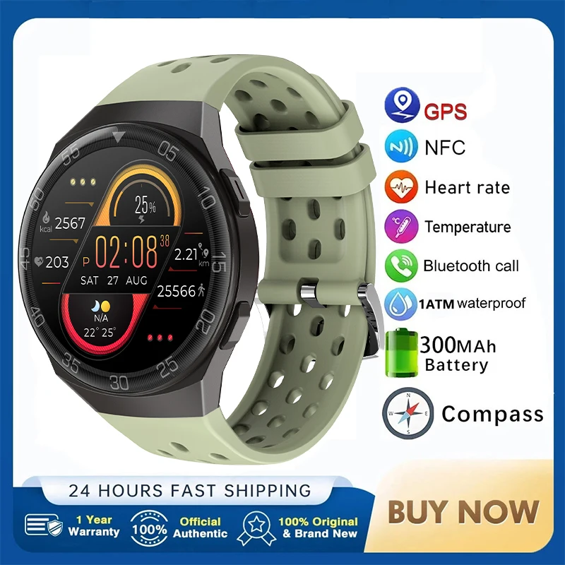 

2026 New Outdoor Sports Smart Watch 1.28-inch AMOLED Bluetooth Call Heart Rate Monitoring AI Voice GPS Trajectory Smartwatches