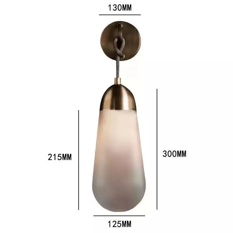 Retro and quiet style, light luxury, all copper glass chandelier, living room dining table, tea room, study, bedroom, wall lamp