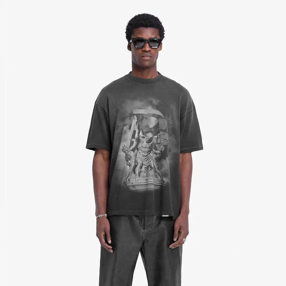 

Ретро-футболка унисекс с принтом в стиле американской религиозной мифологии, свободного кроя, из хлопка, модный повседневный топ