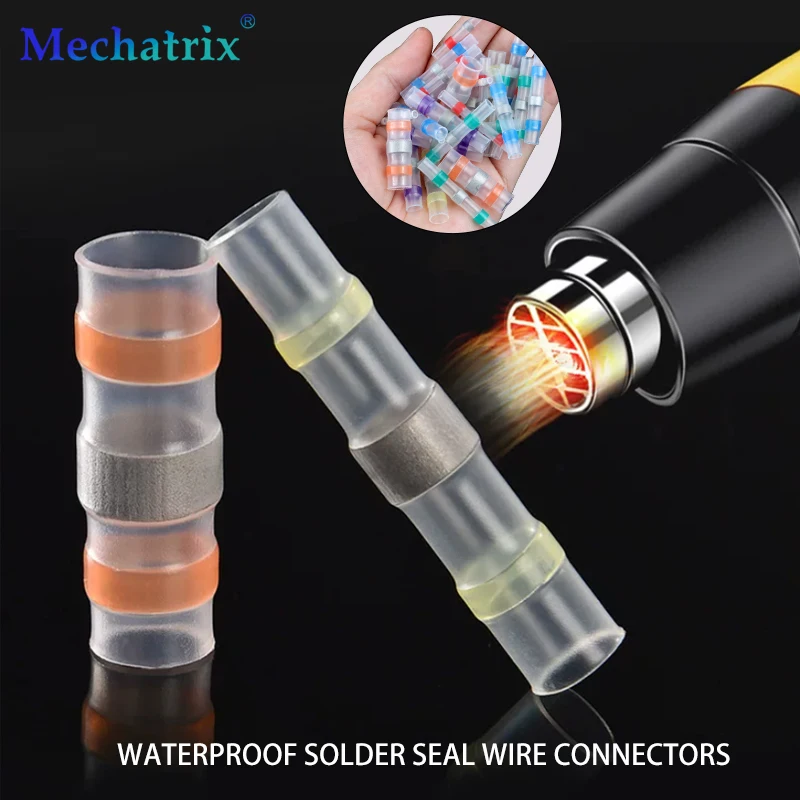 Waterproof Solder Seal Heat Shrink Tube Electrical Wire Connector Butt Splice Terminals Heat Shrinkage Sleeve Cable Connectors
