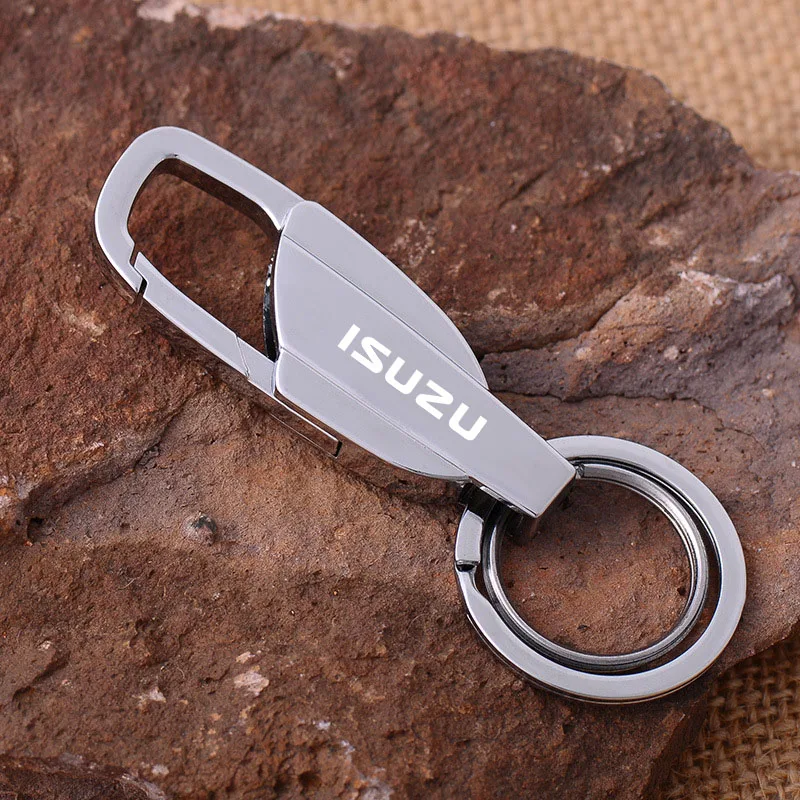 Car Keychain Zinc Alloy Key Ring Emblem Keychain For Isuzu Dmax Mux Trooper ELF NQR 75 Forward Rodeo KB Bighorn Axiom