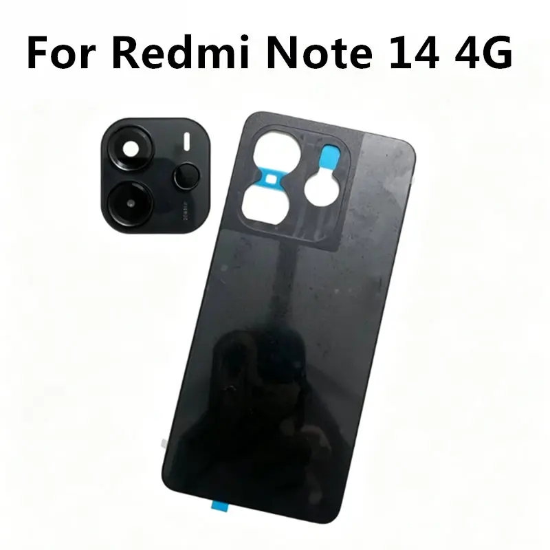Perfect Fit New back Battery Cover For Redmi Note 14 4G Back Glass Panel Rear Housing Case With Camera Lens Repair Parts