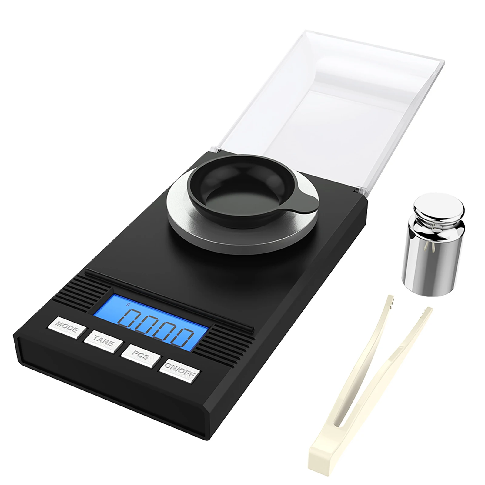 Homgeek Digital Milligram Pocket Scale Mini Jewelry Gold Powder Weigh Scales with Calibration Weights Tweezers, Weighing Pans,