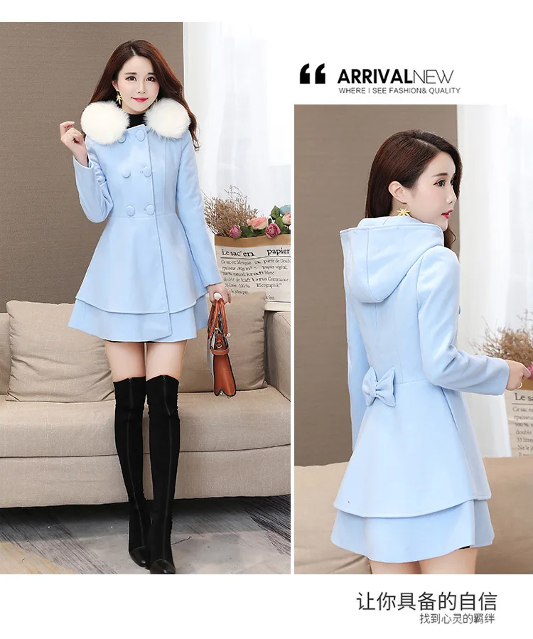 The new 2023 ms winter colours tit is coat collars cloth coat han edition cultivate one\'s morality