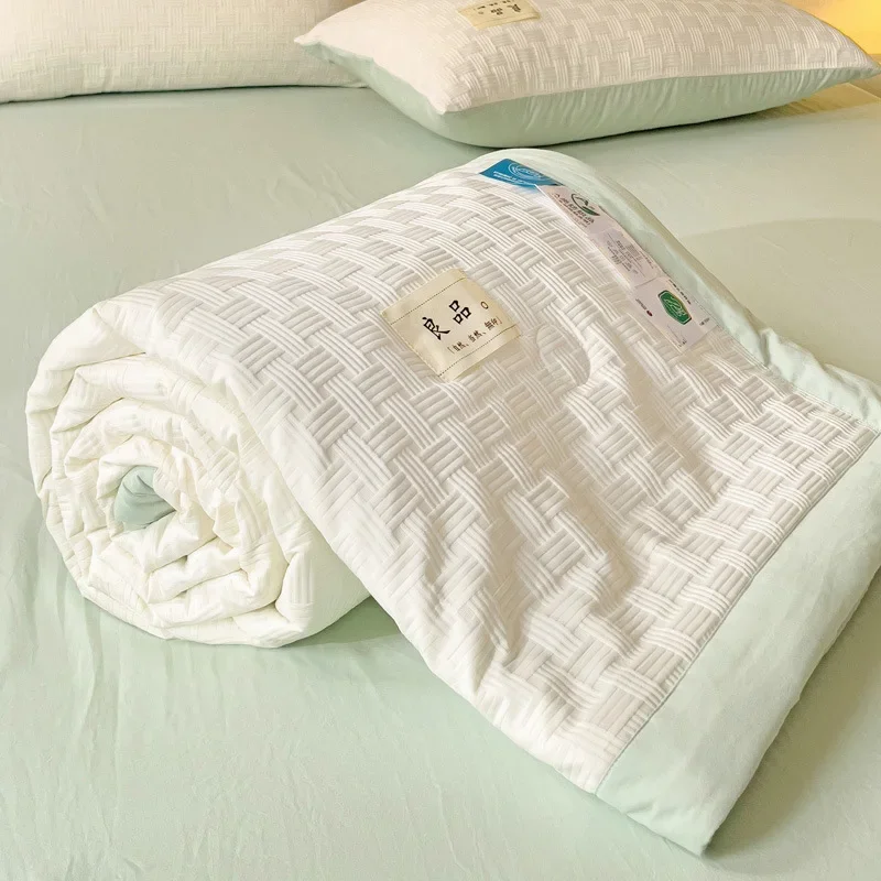 

INS Style Jacquard Summer Cool blanket for Home Light breathable air conditioner Comforters Double Single Bed Thin Quilt