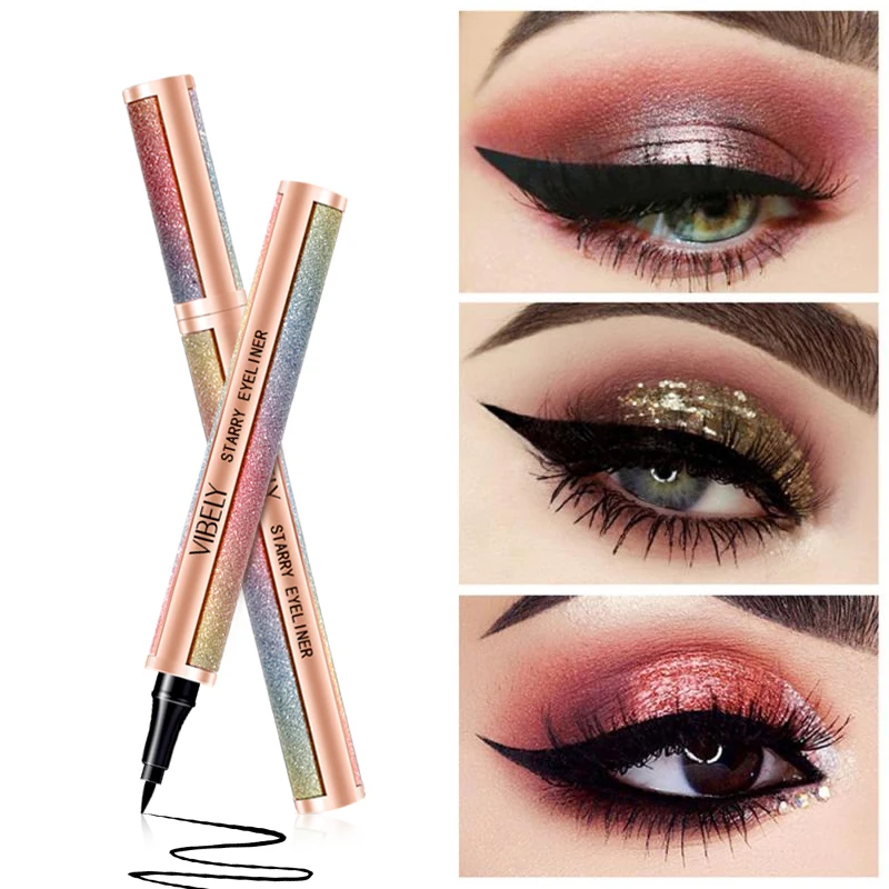 VIBELY Starry Sky Black Liquid Eyeliner Pen Waterproof Quick Drying Eye Liner Pencil Women Beauty Cosmetics Eye Makeup Products