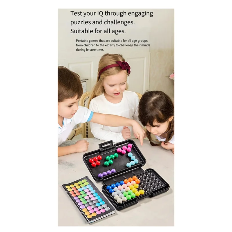 

ABJL-Classic Pyramid IQ 3D Puzzle Board Game With 200 Challenges And Pearl Beads For Children's Minds