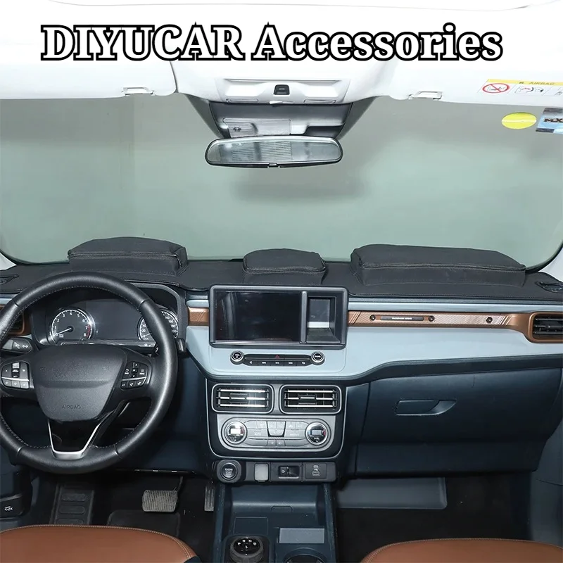 

Для Ford Maverick 2022-2026: Органайзер на приборную панель из черной искусственной кожи Yangba, аксессуары для интерьера автомобиля