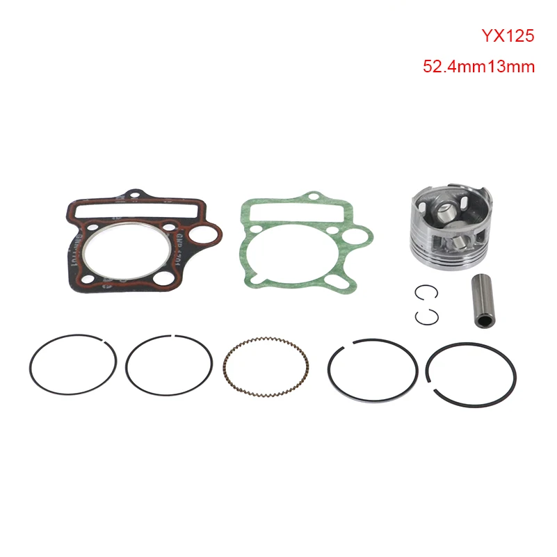 YX125 52.4MM 13MM Piston Rings Kit 125CC 1P52FMI For Locin PBR Dax Monkey Dirt Pit Bikes Parts ATV Dirt Bike & Go Kart