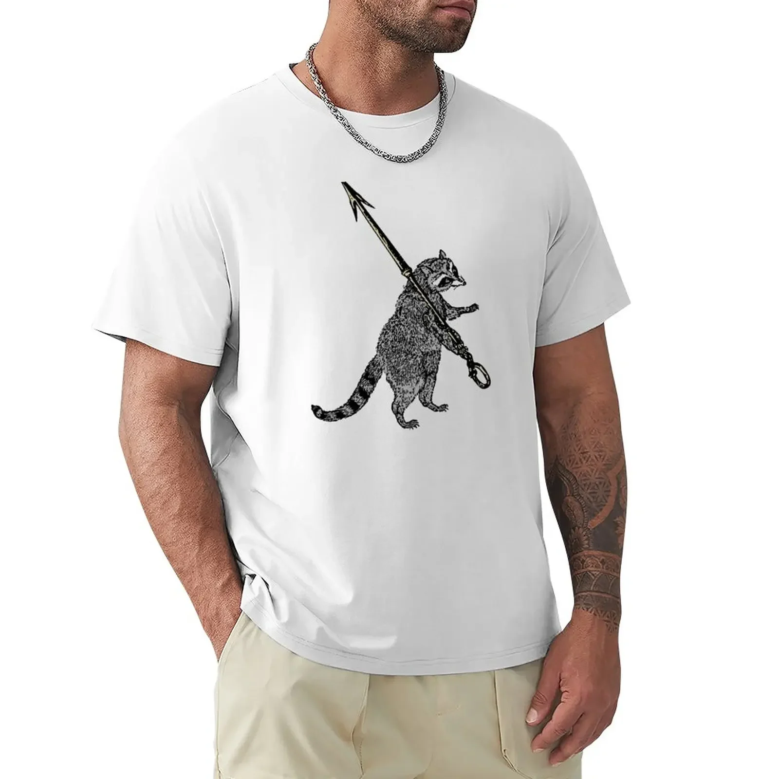 

Harpoon Raccoon T-Shirt vintage anime shirt animal prinfor boys vintage t shirts oversized t shirt fitted t shirts for men