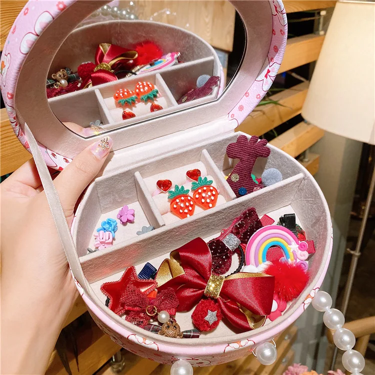 Kid Hair Accessories Set Hair Card Clip Princess Child Jewelry Girls Toy Pretend Play Makeup Beauty Fashion Rubber Band Headwear