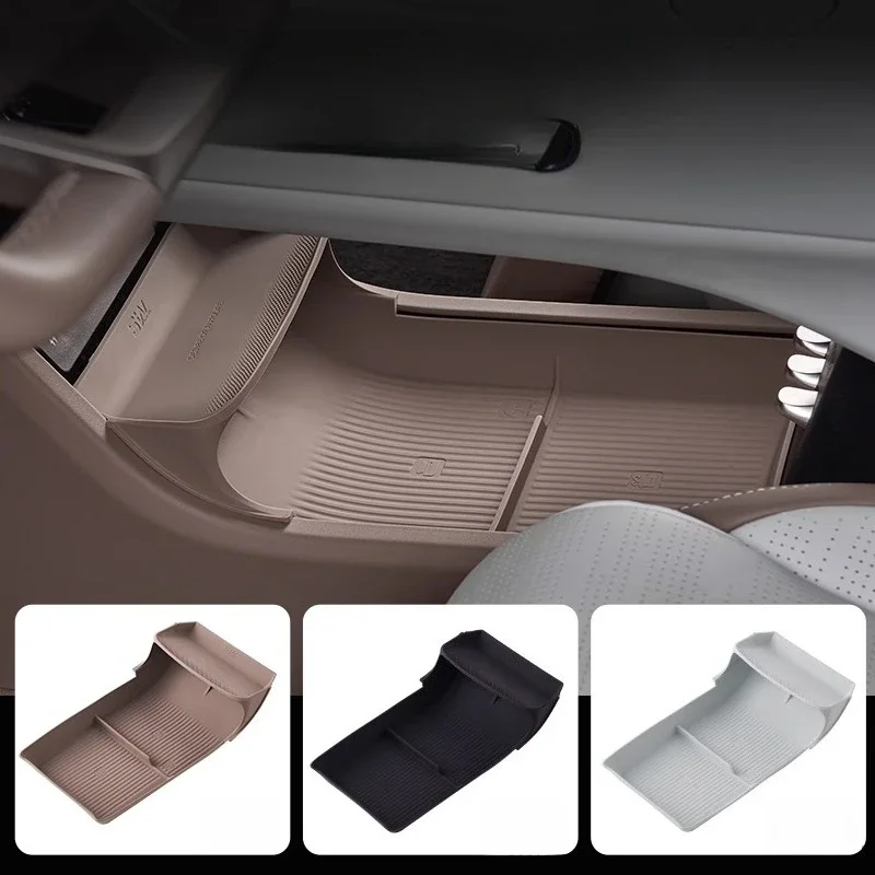 Central Control Lower Storage Box For Avatr 07 Silicone Storage Box Double-layer Grid Storage Box Protective Pad Car Accessories