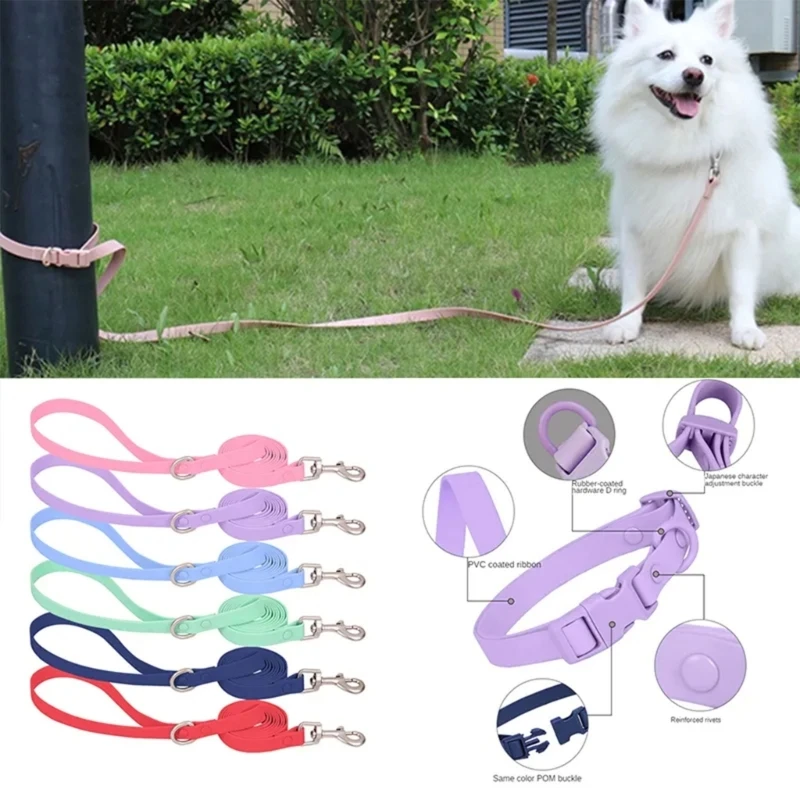 KX4B Adjustable Dog Collar Versatile Training Macaron Color Dog Collar Nylon Heavy Duty Waterproof Dog Collar Multiple Size