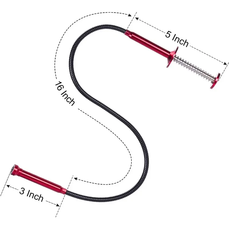 Bendable Flexible Magnetic Pickup Tool, 24'' Four Claw Grabber Tool