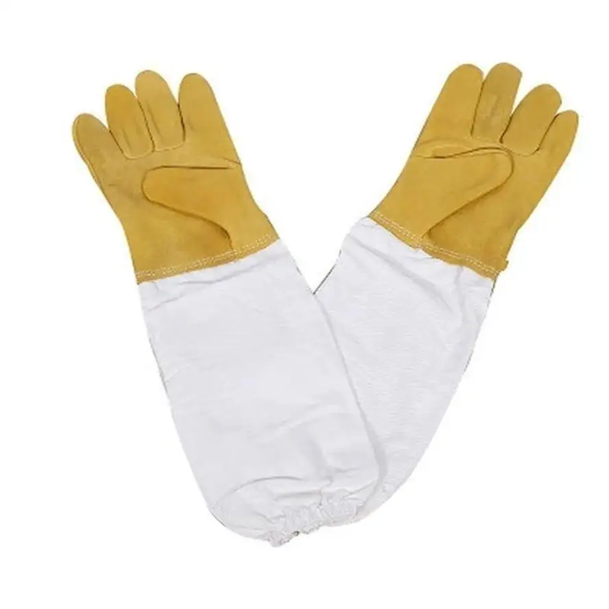 Beekeeping Gloves Protective Sleeves Ventilated Sheepskin And Canvas Anti Bee For Apiculture Beekeeping Gloves Household Gloves