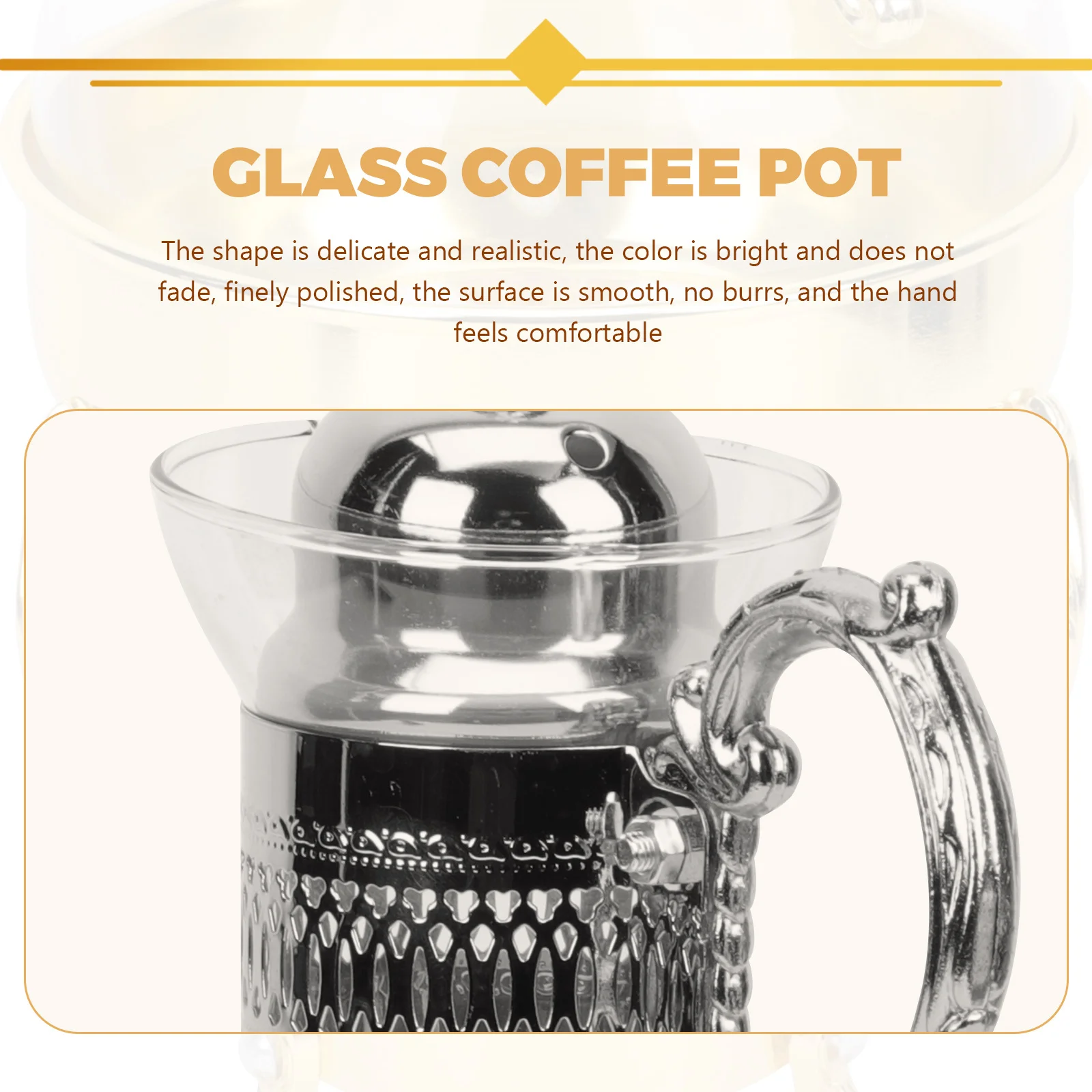 

Heatable Glass Coffee Pot European Style Teapot Coffee Kettle Large Capacity Durable for Household Afternoon Teapot