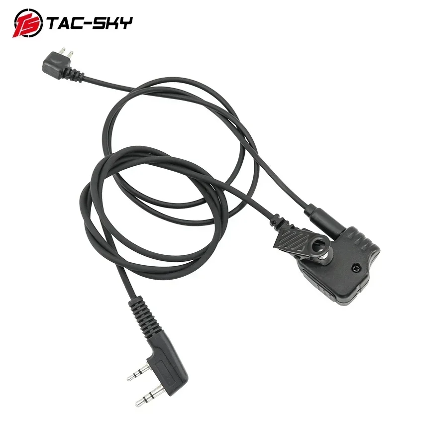 TAC-SKY Tactical COMTA Headset Mic Cable Adapter for No Mic COMTA IPSC Shooting Headphones for Baofeng Uv5r Uv82v Walkie Talki