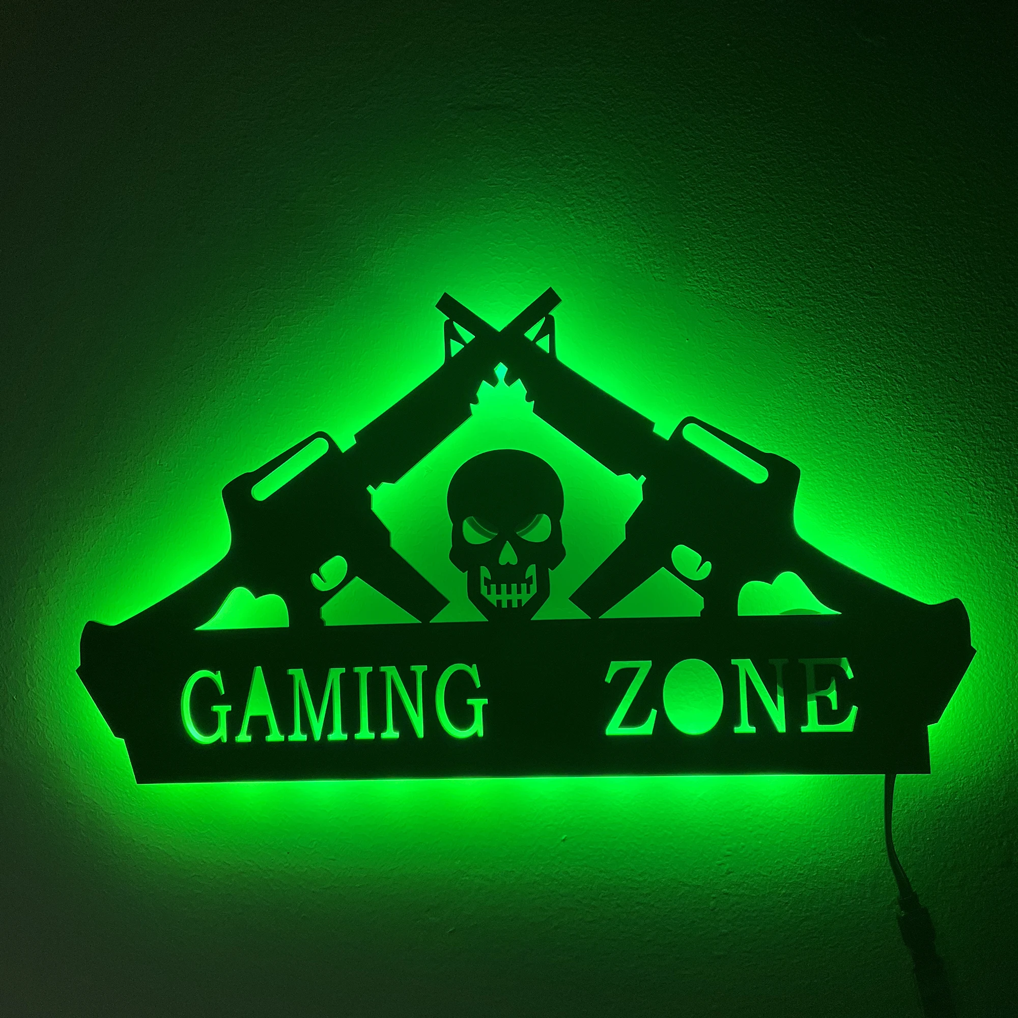 Sinal de néon led para jogos acrílicos com silhueta de caveira personalizada, placas de lâmpada de parede mangá, presente de aniversário legal, lâmpada de arte com luz noturna rgb