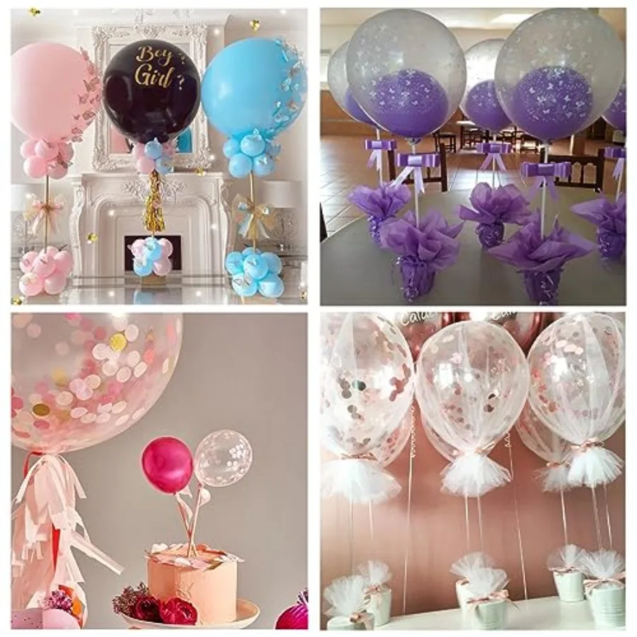 10 مجموعات من حامل عصا البالونات مع قاعدة لقطعة مركزية لسطح المكتب وحفلات أعياد الميلاد وحفلات الزفاف وحفلات استقبال المولود الجديد والذكرى السنوية في ديسمبر #5