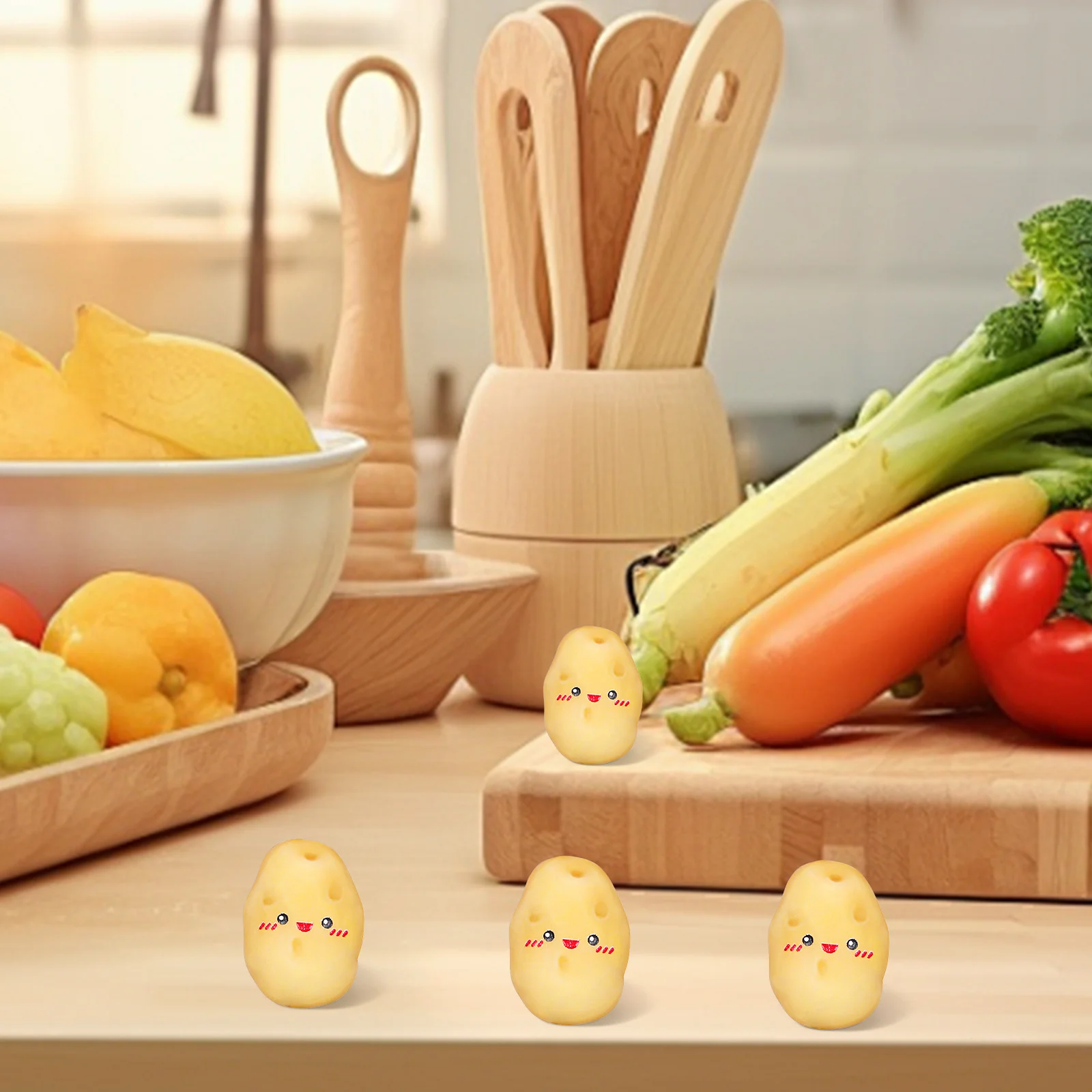 

30Pcs Mini Artificial Potatoes Realistic Lifelike Resin Potato Decorations Home Holiday Kitchen Display Potato Head Pieces