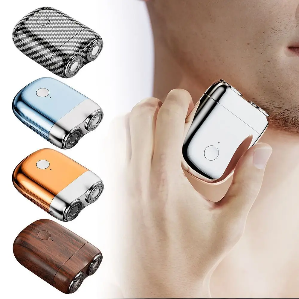 New Mini Portable Electric Shave Razor Beard Trimmer Shaver Double Head Men's Beard Razor IPX7 Waterproof Use Pocket Razor