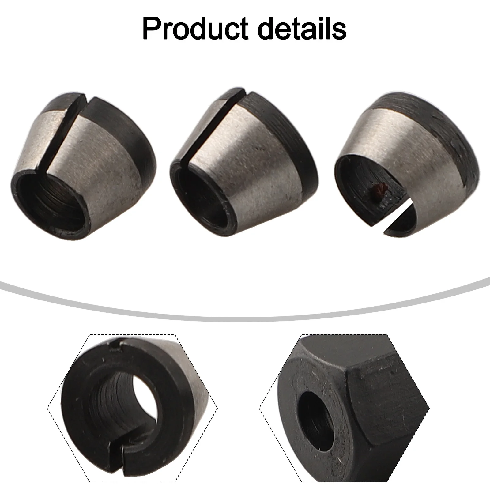 Chuck Adapter Electric Router Collet Precise Grinding Split Bushing Converters Carbon Steel Chuck Conversion Color May Vary