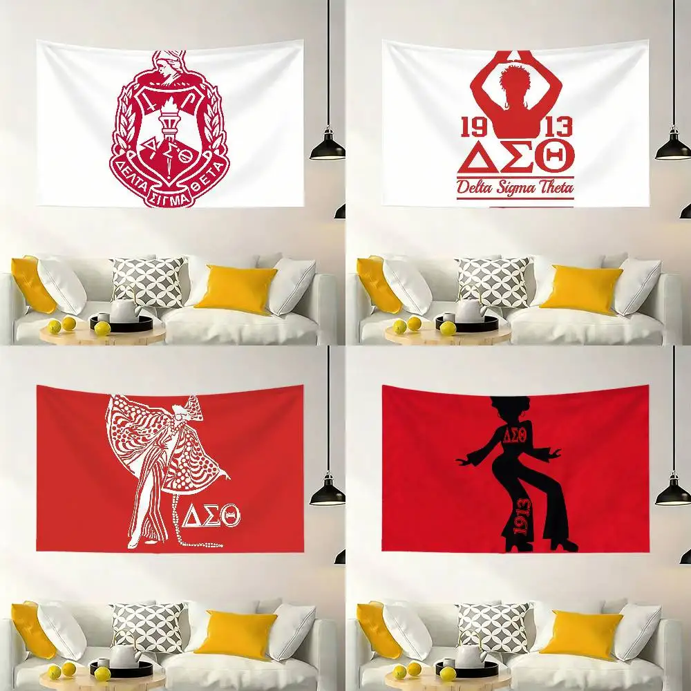 

D-Delta Sigma Theta Flags Wall Hanging Background Art Banner for Bedroom Home Outdoor Decor