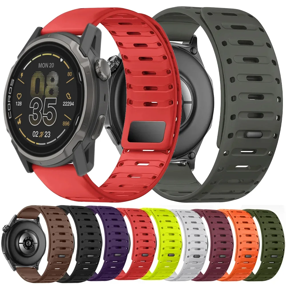 22mm Silicone Strap For COROS PACE Pro/4-APEX 4 42mm Magnetic Replaceable Wristband Suunto Vertical 2/CMF Watch 3-2-1 Pro Belt