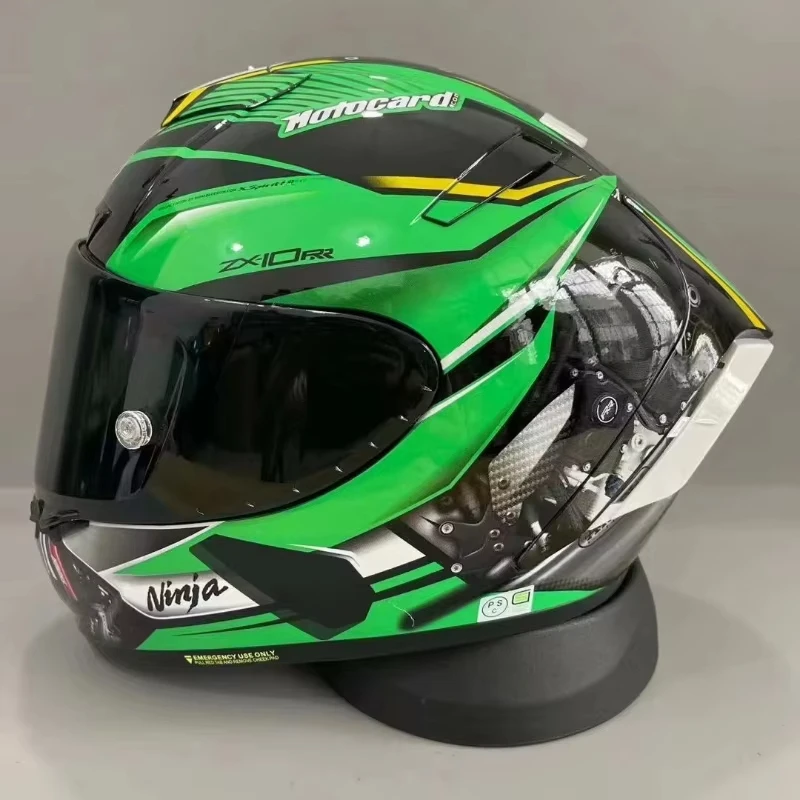 Motorcycle Full Face X-14 Helmet X-SPIRIT III X-Fourteen ZX-10RR Green Helmet Solid X-14 Sports Bike Racing Helmet