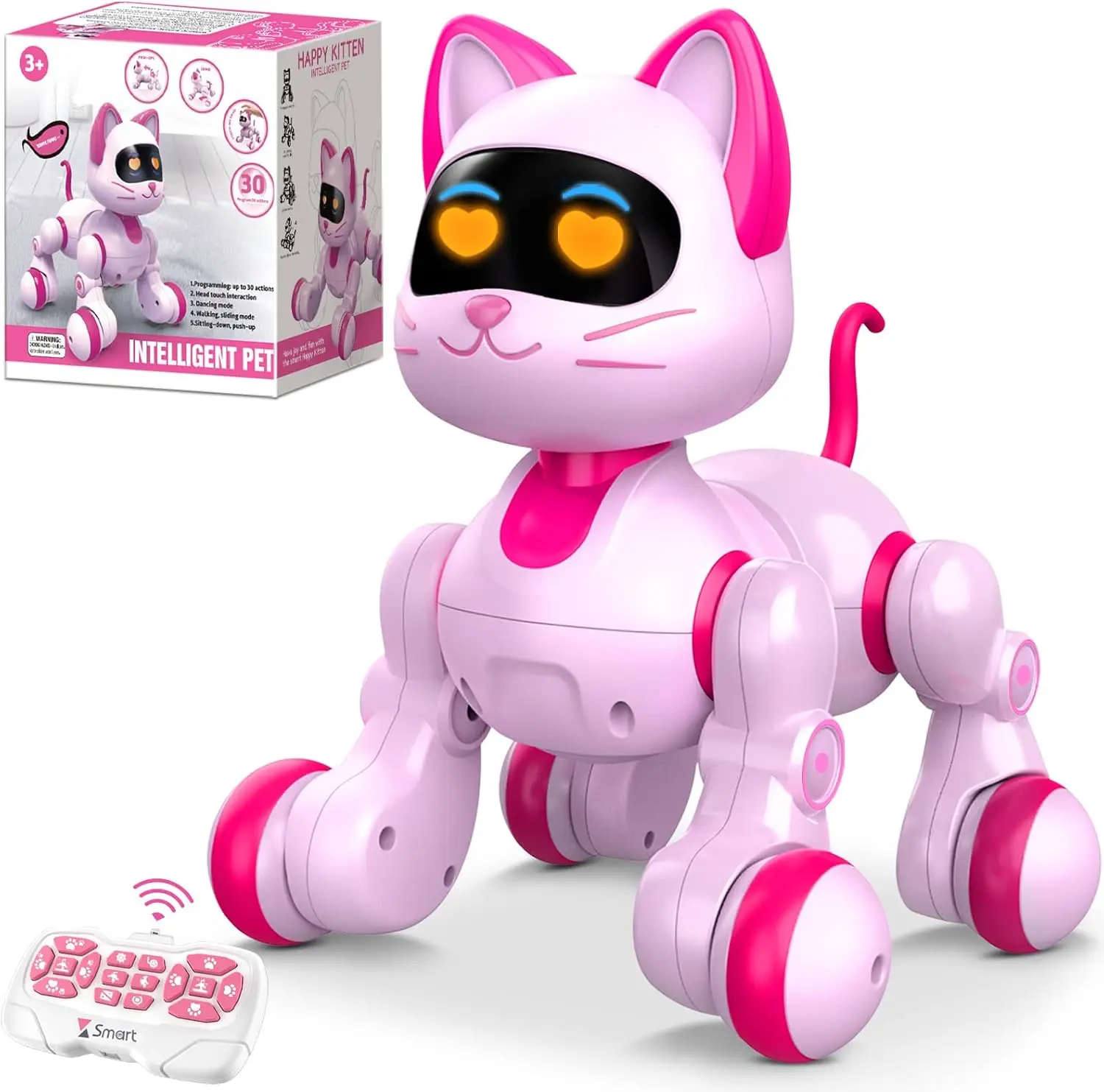 

Интерактивные игрушки для девочек: электронные роботы-кошки розового цвета с дистанционным управлением - программируемые механические кошки, танцующие и реагирующие на прикосновения