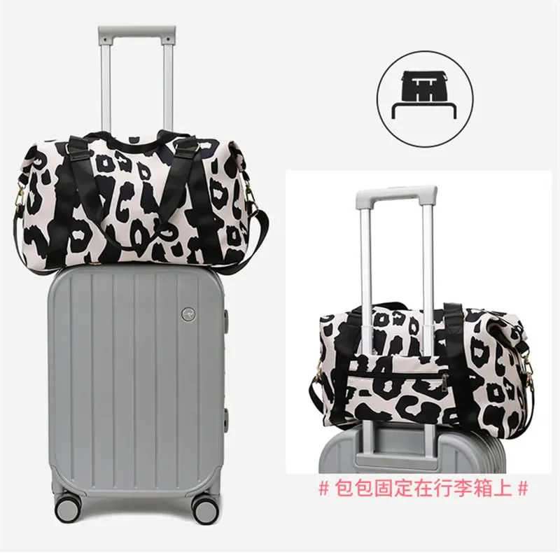 Bolsa deportiva con estampado de leopardo para hombre y mujer, bolso de mano de gran capacidad, resistente al agua, ideal para Yoga, natación,