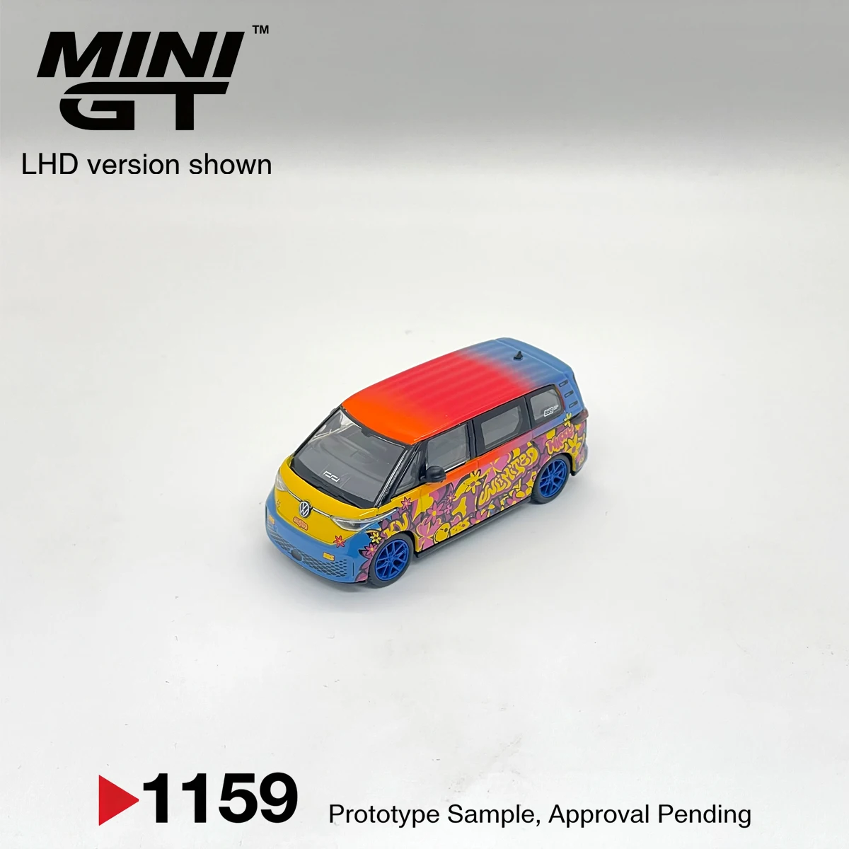 Minigt 1159 1:64 VW ID.Buzz Colorful Art Graffiti Van Mgt01159 Alloy Diecast Collectible Model Vehicles
