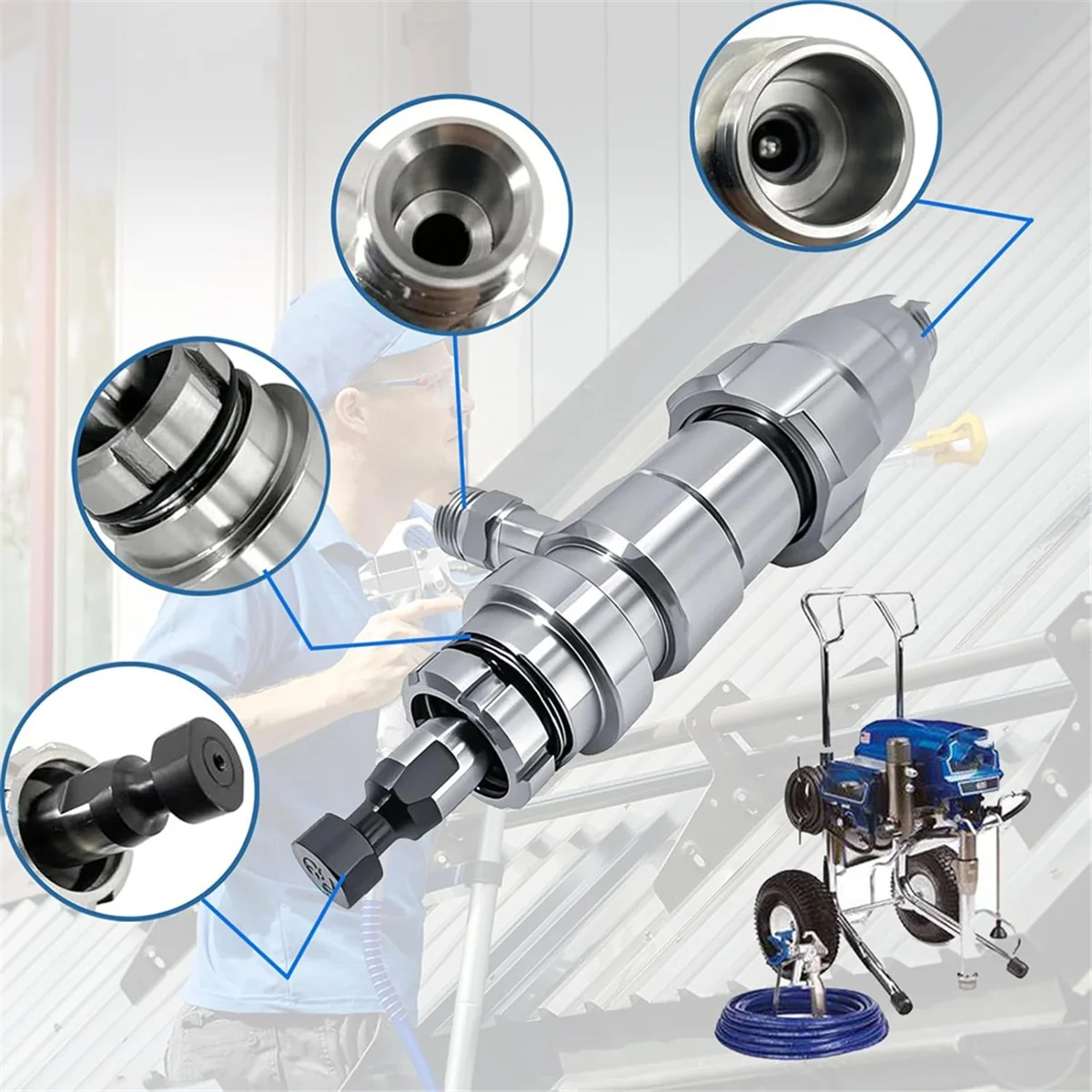 

A002 16x414 Airless PaintSprayer Pump,Airless Pump Compatible with 695 PC Pro 795 PC 3900 PC Pro,Perfect Replacement Part