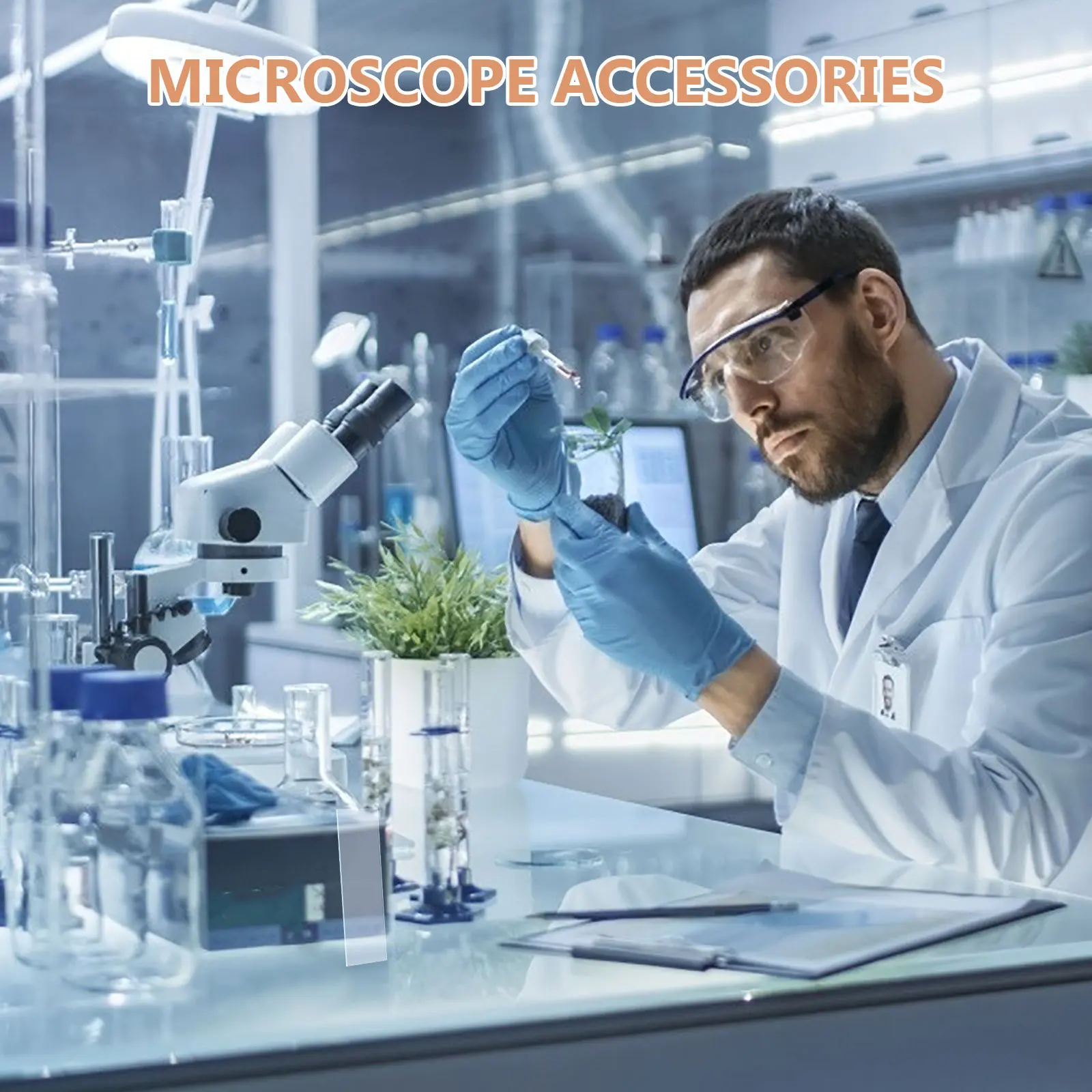 

300Pcs Pre-Cleaned Glass Slides Cover Slips Optical Quality Ground Edge Microscope Accessories for Students Homeschool