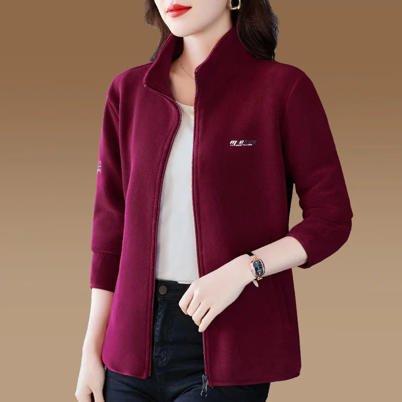 

Women's Fce Jaet Spring Autumn Thiened Oversize Casual Leisure Outerwear Mom Coat Comfortable Cotton Zipper Closure