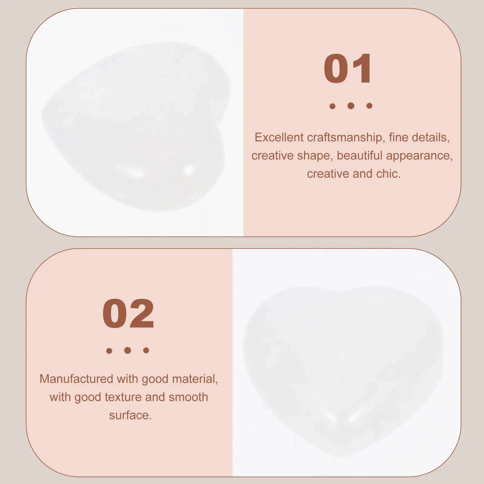 12Pcs Heart Shaped Natural Stone Ornament Hand Carved Smooth Surface Meditation Stones for Chakra Balance Energy Amplification