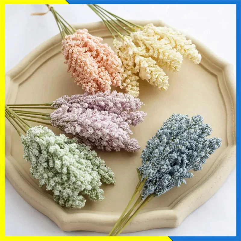 

Artificial Flowers Foam Living Room Holiday Wedding Decor Lavender Ears of Wheat Grains Autumn Decorative Items for Home Party