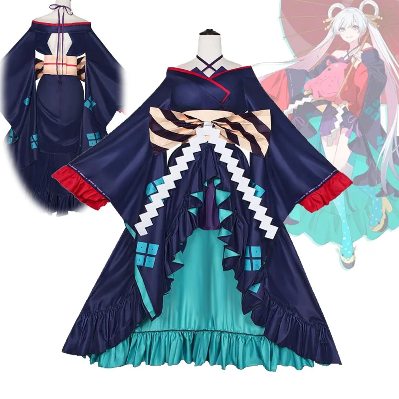 

Anime Runami Yachiyo Cosplay Costume Cosmic Princess Kaguya! Top Streamer Runami's Kimono Set And Socks Women Size XS-3XL