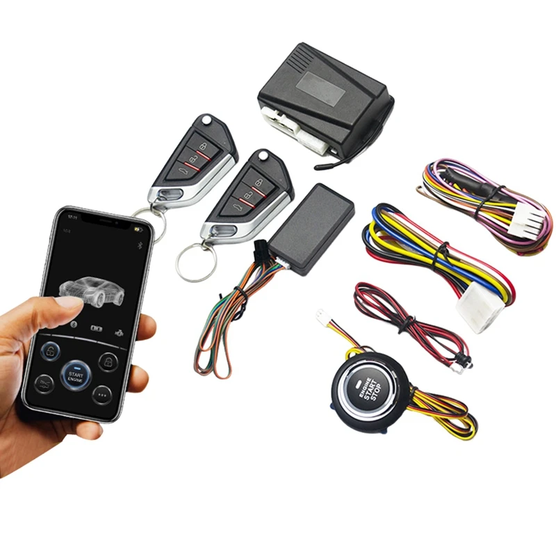 Mobile Phone Remote Control Start Car Autostart Engine 1 Button Start Stop System Automatic Engine Start Locking Durable