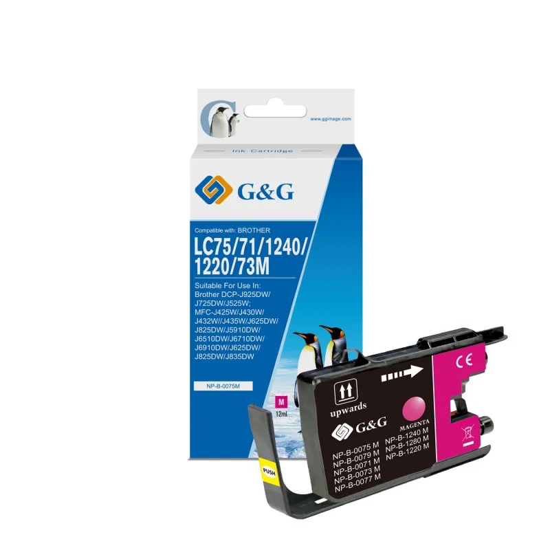 G & G Brother LC1240XL/LC1220XL/LC1280XL Magenta ink cartridge Generico-replaces LC1240M/LC1220M/LC1280XLM GG-LC1240XLM tintasycartuchos.com