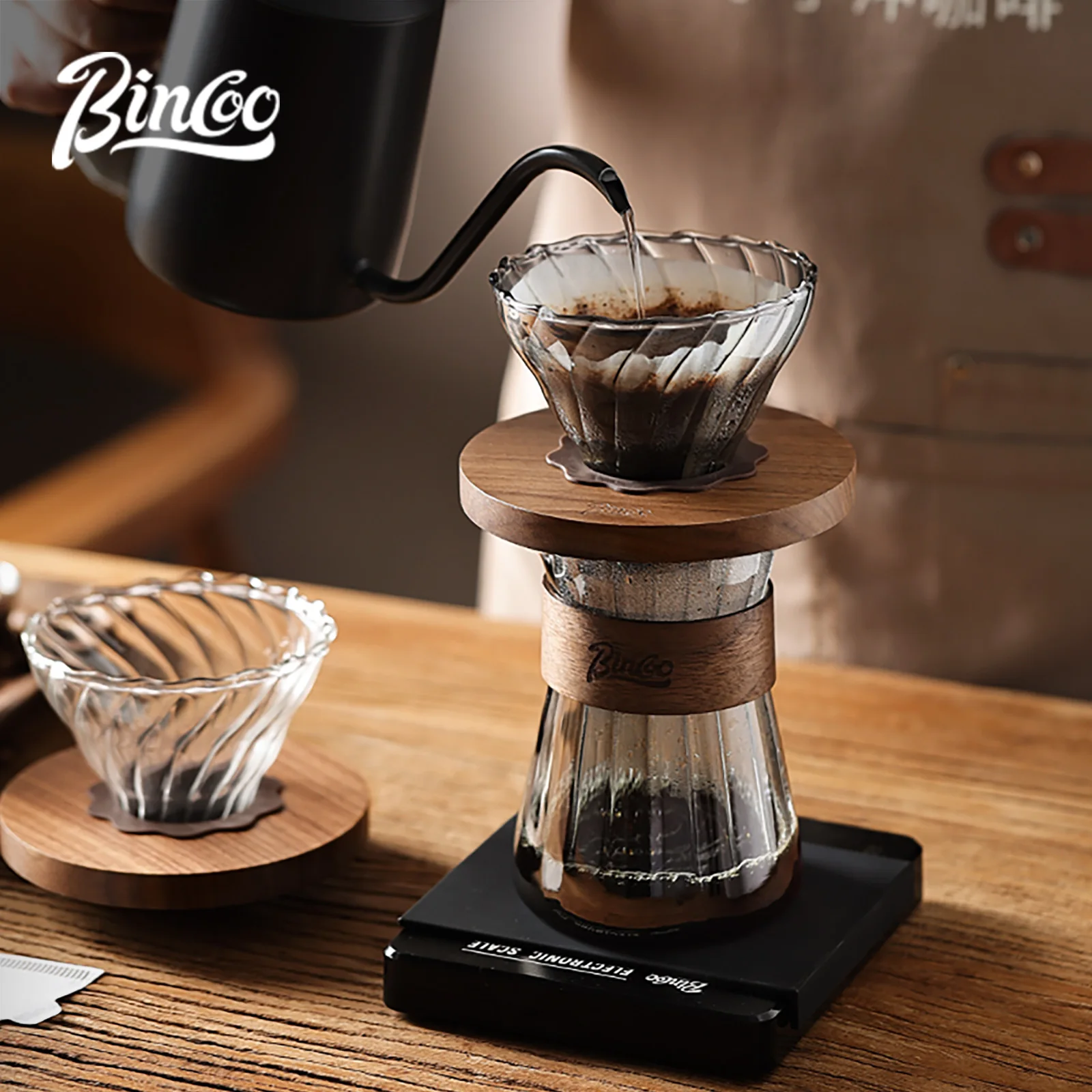 

Bincoo Coffee Share Pot Pour Over Coffee Dripper Set 500ml Glass Server V01 Funnel Drip Maker Brew Cup Coffee Sharing Pots Set