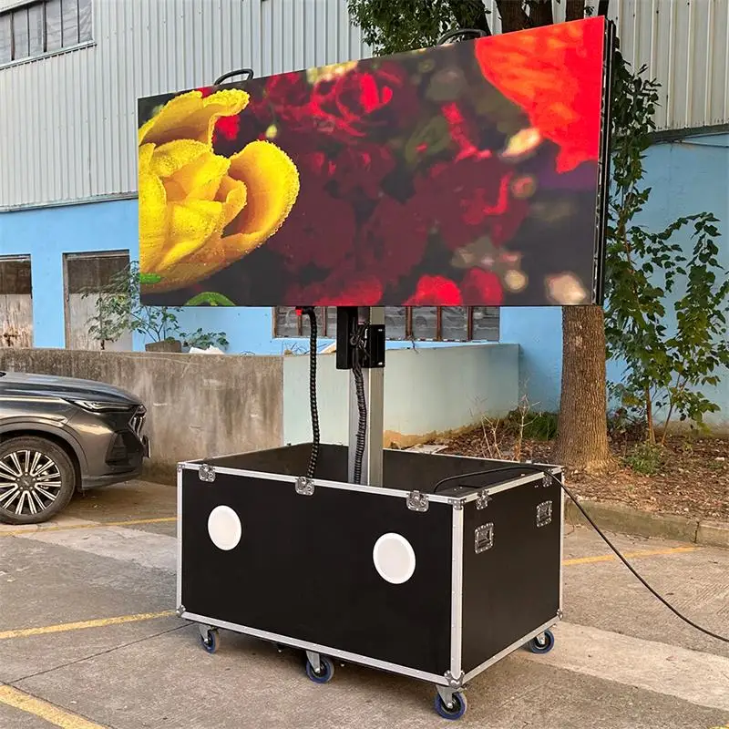 Custodia pubblicitaria mobile con schermo a diodi emettitori di luce portatile