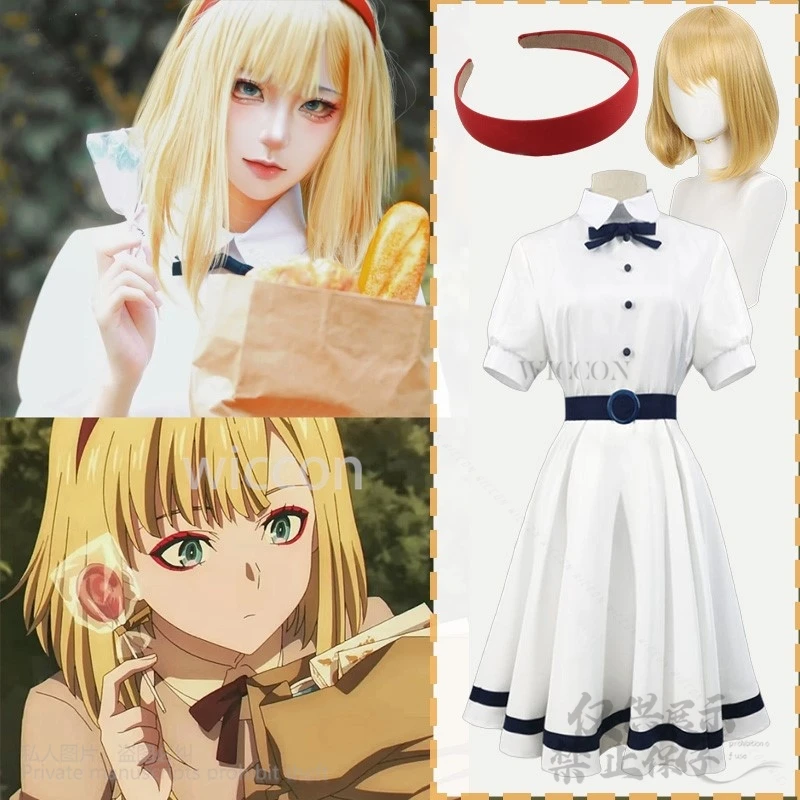 Anime Takt op.Destiny Cosplay Unmei Costume Kawaii mignon robe blanche bandeau rouge perruques ensemble pour filles femme jeu fête personnalisé