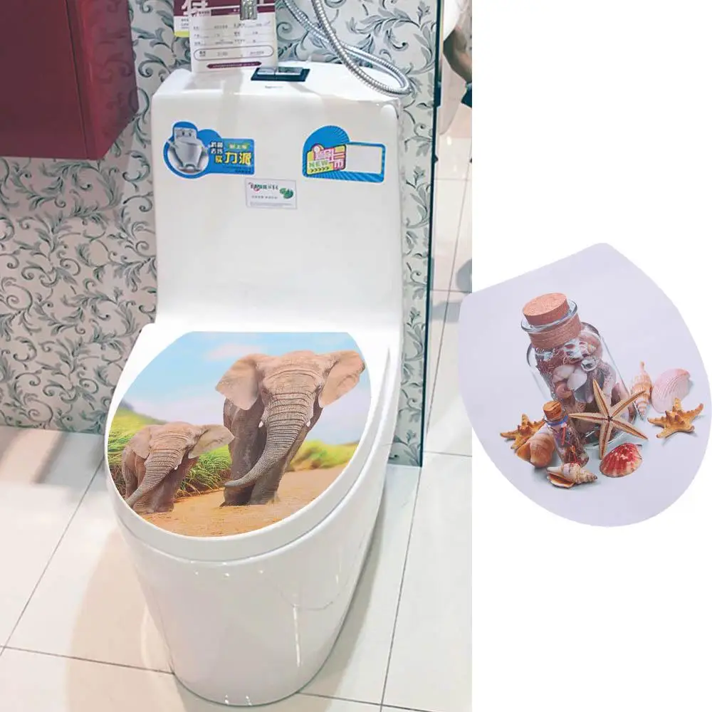 

Vinyl Art Pedestal Waterproof Home Bathroom Decoration Closestool Decor Toilet Sticker Toilet Seat Sticker WC Cover Decals