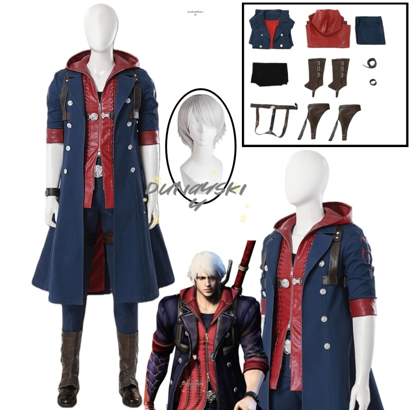 

Devil May Cry Nero Cosplay Costume Wig Anime Party Fashion Handsome Uniform Halloween Role Play Clothing Shoe